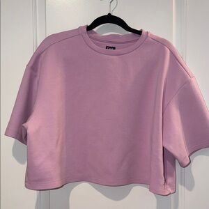 Lee Women's Lavender Boxy Crop Atheltic Top, size Large
